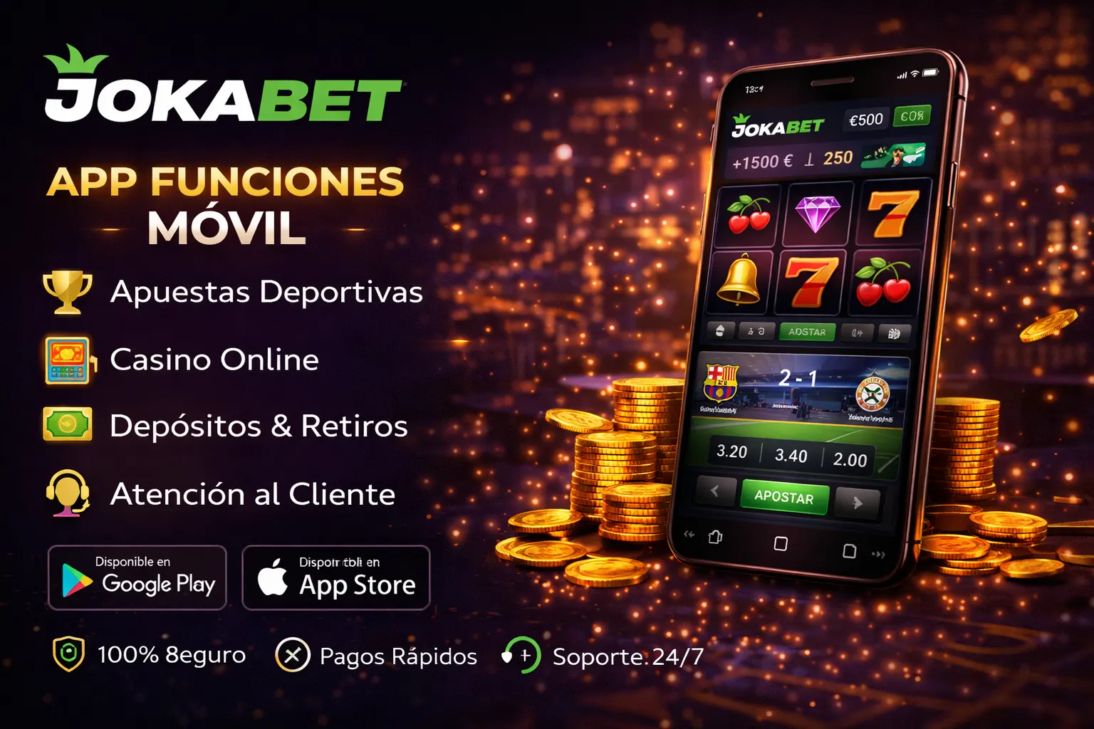 Funciones de la Jokabet App — casino, apuestas y pagos desde el móvil